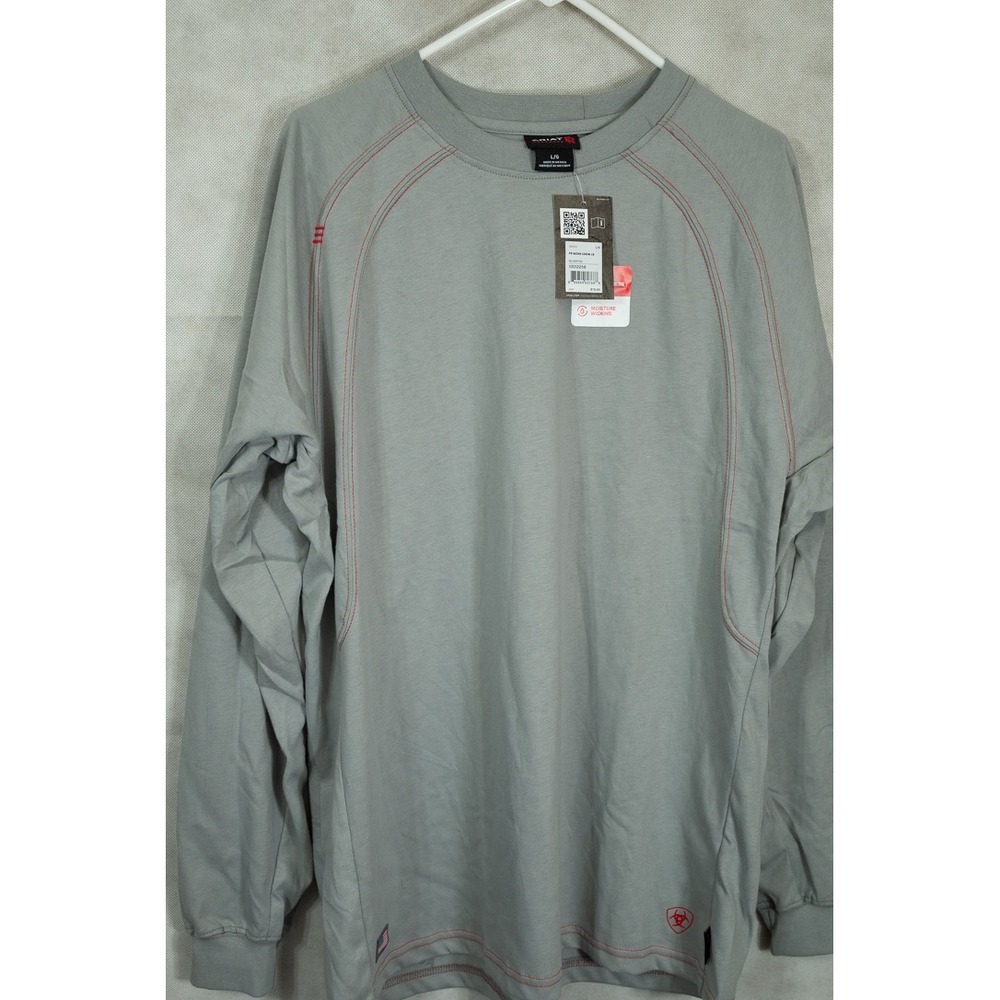 Ariat FR Work Crew LS Shirt Silverfox Grey Flame Resistant 10012259 Mens L